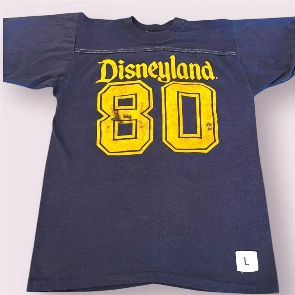 DISNEY Vintage 1980 Disneyland 3/4 Sleeve Graphic Jersey Tee (#2)